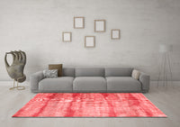 Machine Washable Abstract Red Contemporary Rug, wshcon1333red