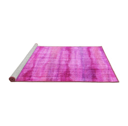 Sideview of Machine Washable Abstract Pink Contemporary Rug, wshcon1333pnk