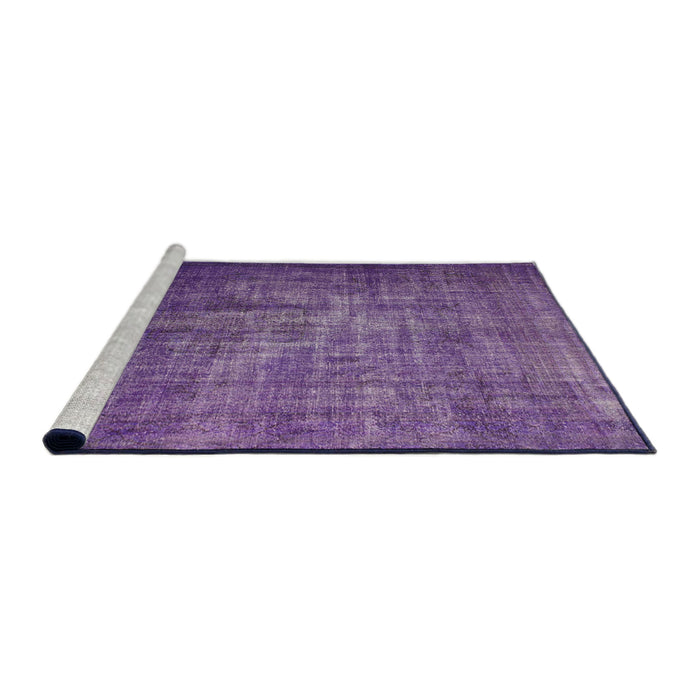 Serging Thickness of Machine Washable Contemporary Bright Grape Purple Rug, wshcon1334