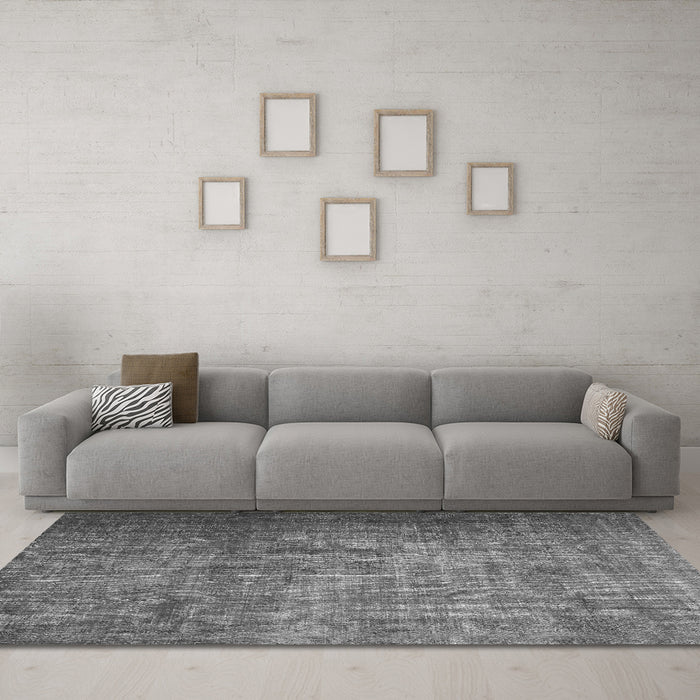 Machine Washable Persian Gray Bohemian Rug in a Living Room,, wshcon1334gry