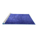 Sideview of Machine Washable Persian Blue Bohemian Rug, wshcon1334blu