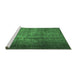 Sideview of Machine Washable Persian Emerald Green Bohemian Area Rugs, wshcon1334emgrn