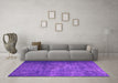 Machine Washable Persian Purple Bohemian Area Rugs in a Living Room, wshcon1334pur