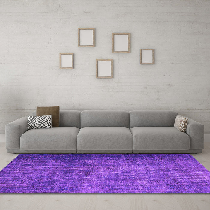 Machine Washable Persian Purple Bohemian Area Rugs in a Living Room, wshcon1334pur