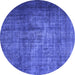 Round Persian Blue Bohemian Rug, con1334blu