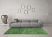 Machine Washable Persian Green Bohemian Area Rugs in a Living Room,, wshcon1334grn