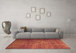 Machine Washable Persian Orange Bohemian Area Rugs in a Living Room, wshcon1334org