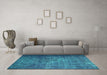 Machine Washable Persian Turquoise Bohemian Area Rugs in a Living Room,, wshcon1334turq