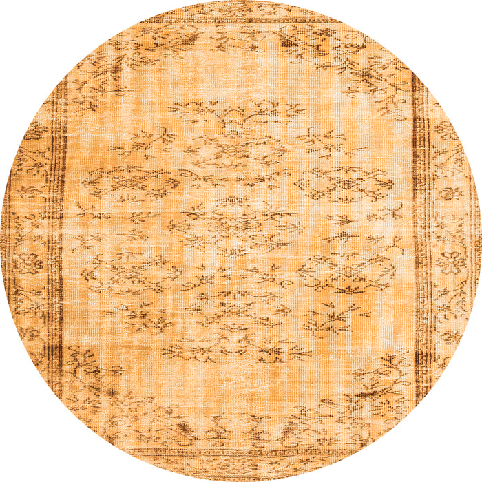 Square Abstract Orange Contemporary Rug, con1335org