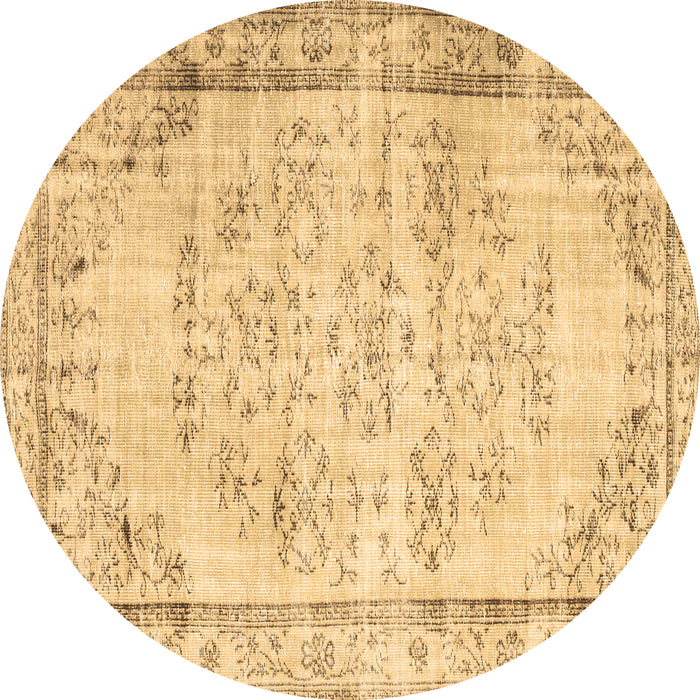Round Machine Washable Abstract Brown Contemporary Rug, wshcon1335brn