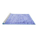 Sideview of Machine Washable Abstract Blue Contemporary Rug, wshcon1335blu