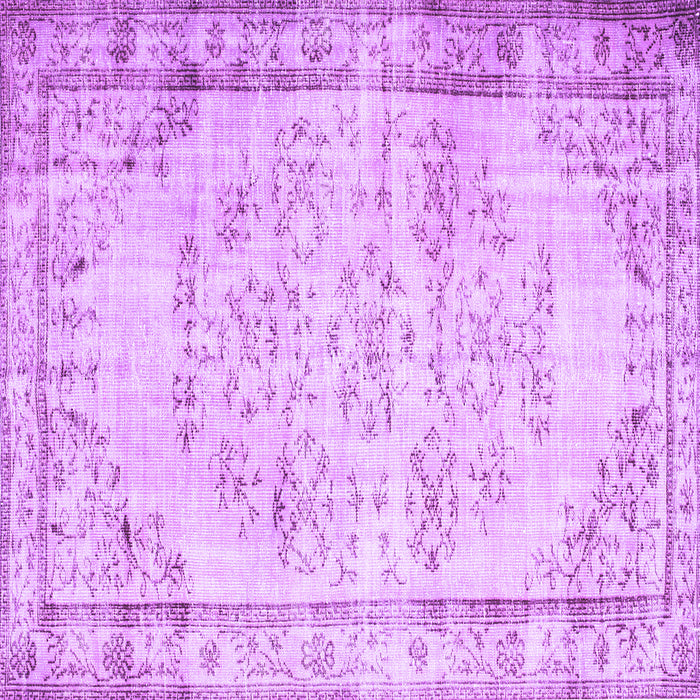 Square Abstract Purple Contemporary Rug, con1335pur
