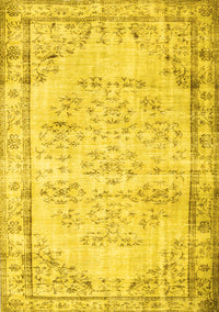 Abstract Yellow Contemporary Rug, con1335yw