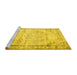 Sideview of Machine Washable Abstract Yellow Contemporary Rug, wshcon1335yw