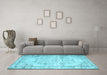 Machine Washable Abstract Light Blue Contemporary Rug in a Living Room, wshcon1335lblu