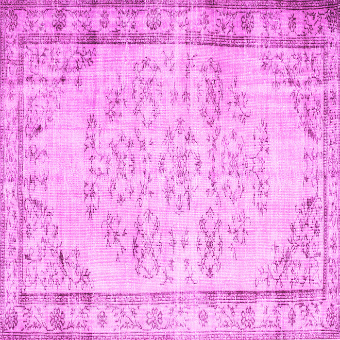 Square Machine Washable Abstract Pink Contemporary Rug, wshcon1335pnk