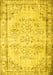 Machine Washable Abstract Yellow Contemporary Rug, wshcon1335yw