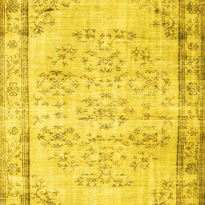 Machine Washable Abstract Yellow Contemporary Rug, wshcon1335yw
