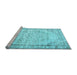 Sideview of Machine Washable Abstract Light Blue Contemporary Rug, wshcon1335lblu