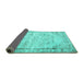 Sideview of Abstract Turquoise Contemporary Rug, con1335turq