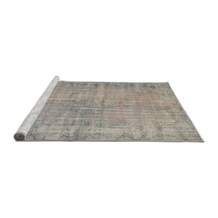 Serging Thickness of Machine Washable Contemporary Sage Green Rug, wshcon1336