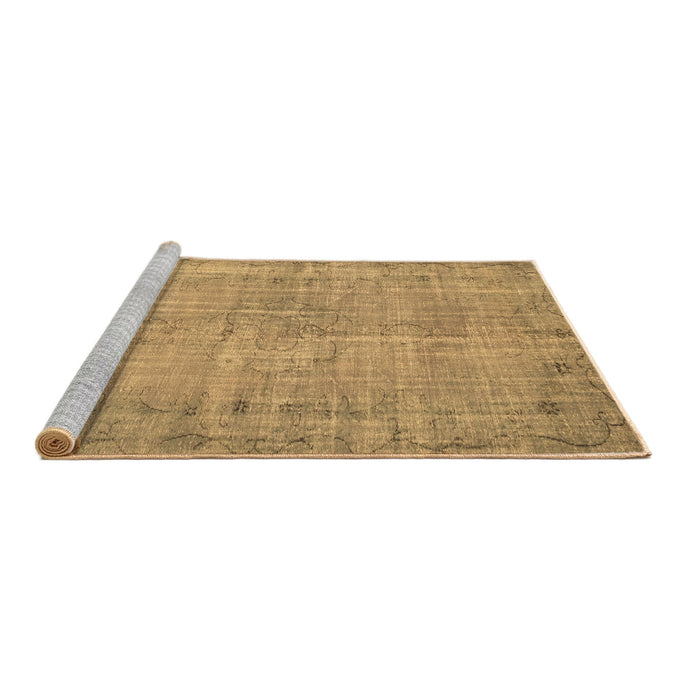 Sideview of Machine Washable Abstract Brown Contemporary Rug, wshcon1336brn
