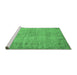 Sideview of Machine Washable Abstract Emerald Green Contemporary Area Rugs, wshcon1336emgrn