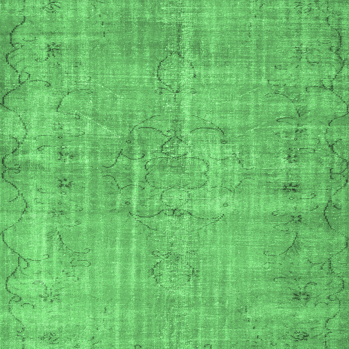 Machine Washable Abstract Emerald Green Contemporary Area Rugs, wshcon1336emgrn