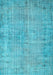 Machine Washable Abstract Light Blue Contemporary Rug, wshcon1336lblu