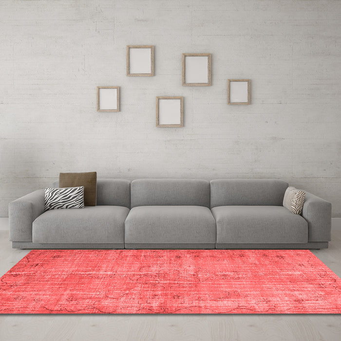 Contemporary Red Washable Rugs