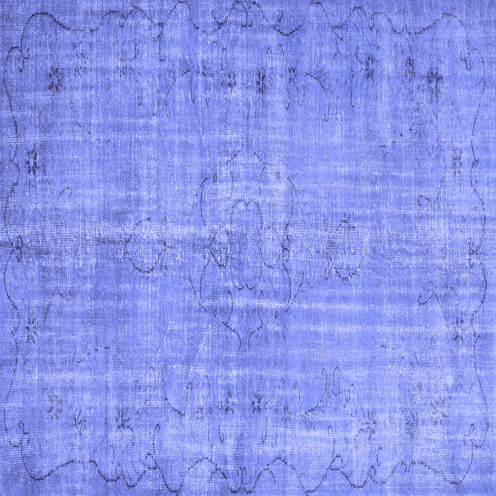 Square Abstract Blue Contemporary Rug, con1336blu