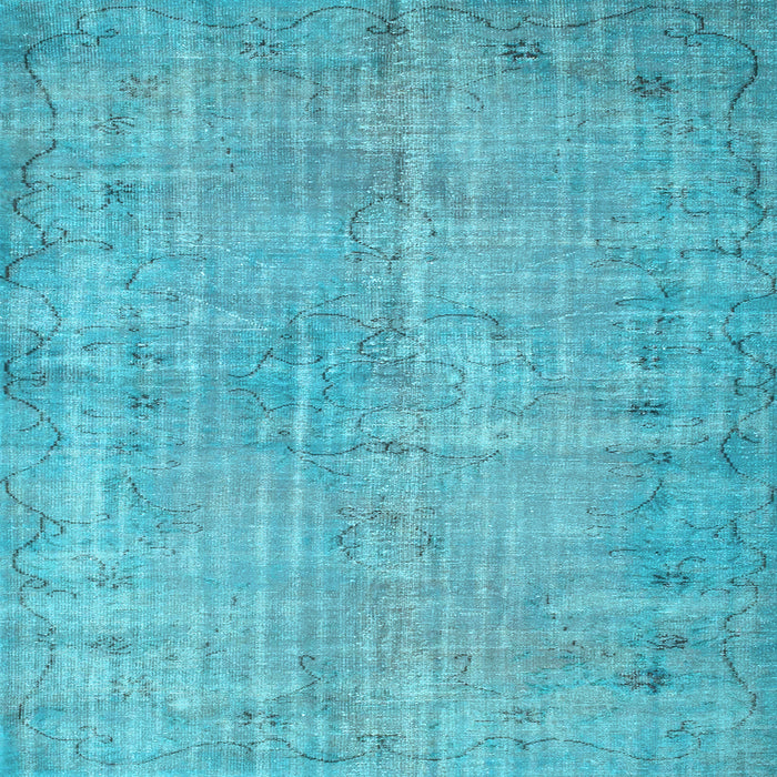 Square Abstract Light Blue Contemporary Rug, con1336lblu