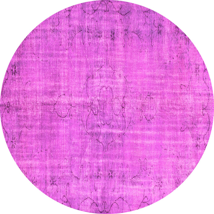 Round Machine Washable Abstract Pink Contemporary Rug, wshcon1336pnk