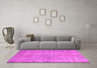 Machine Washable Abstract Pink Contemporary Rug, wshcon1336pnk