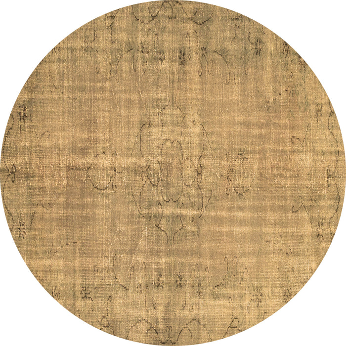 Round Machine Washable Abstract Brown Contemporary Rug, wshcon1336brn