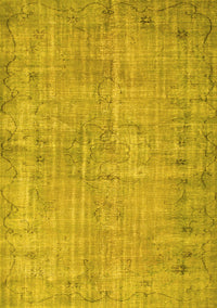 Abstract Yellow Contemporary Rug, con1336yw