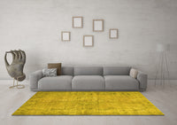 Machine Washable Abstract Yellow Contemporary Rug, wshcon1336yw