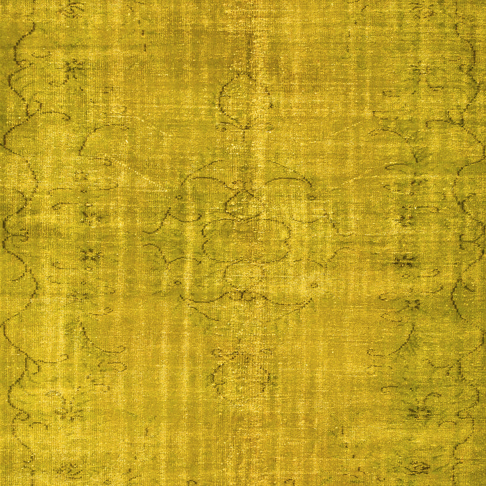 Machine Washable Abstract Yellow Contemporary Rug, wshcon1336yw