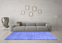 Machine Washable Abstract Blue Contemporary Rug, wshcon1336blu