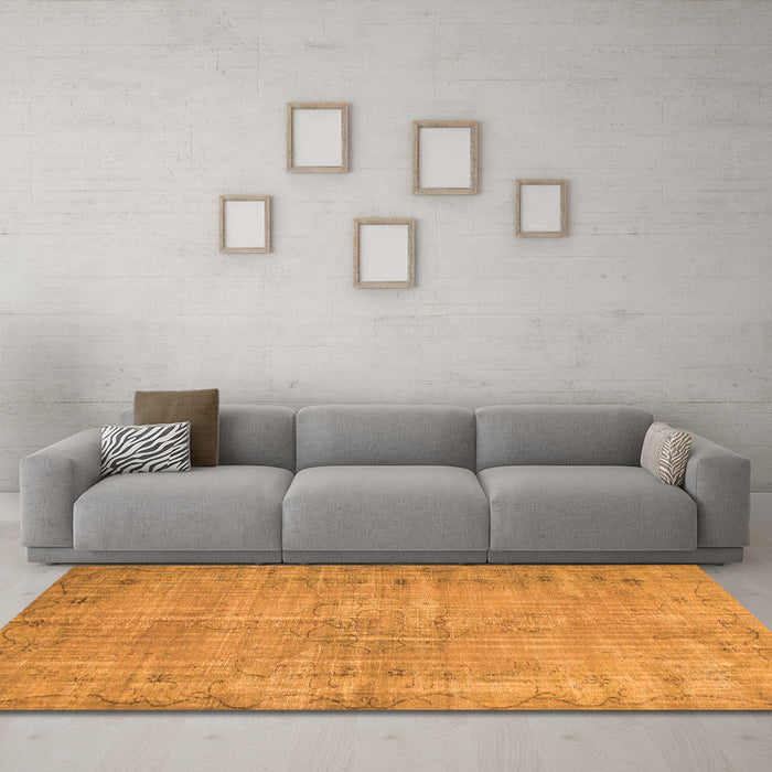 Machine Washable Abstract Orange Contemporary Area Rugs in a Living Room, wshcon1336org