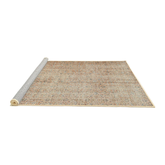 Serging Thickness of Machine Washable Contemporary Deep Peach Orange Rug, wshcon1337