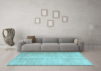 Machine Washable Abstract Light Blue Contemporary Rug, wshcon1337lblu