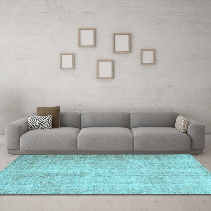 Machine Washable Abstract Light Blue Contemporary Rug in a Living Room, wshcon1337lblu