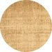 Round Abstract Brown Contemporary Rug, con1337brn