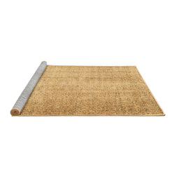Sideview of Machine Washable Abstract Brown Contemporary Rug, wshcon1337brn
