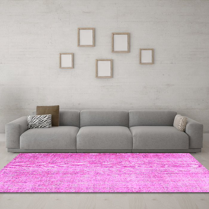 Machine Washable Abstract Pink Contemporary Rug in a Living Room, wshcon1337pnk