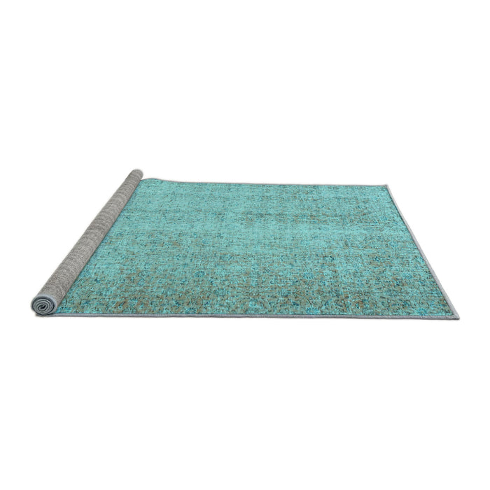 Sideview of Machine Washable Abstract Light Blue Contemporary Rug, wshcon1337lblu