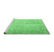 Sideview of Machine Washable Abstract Emerald Green Contemporary Area Rugs, wshcon1337emgrn