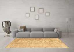 Machine Washable Abstract Brown Contemporary Rug in a Living Room,, wshcon1337brn