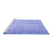 Sideview of Machine Washable Abstract Blue Contemporary Rug, wshcon1337blu